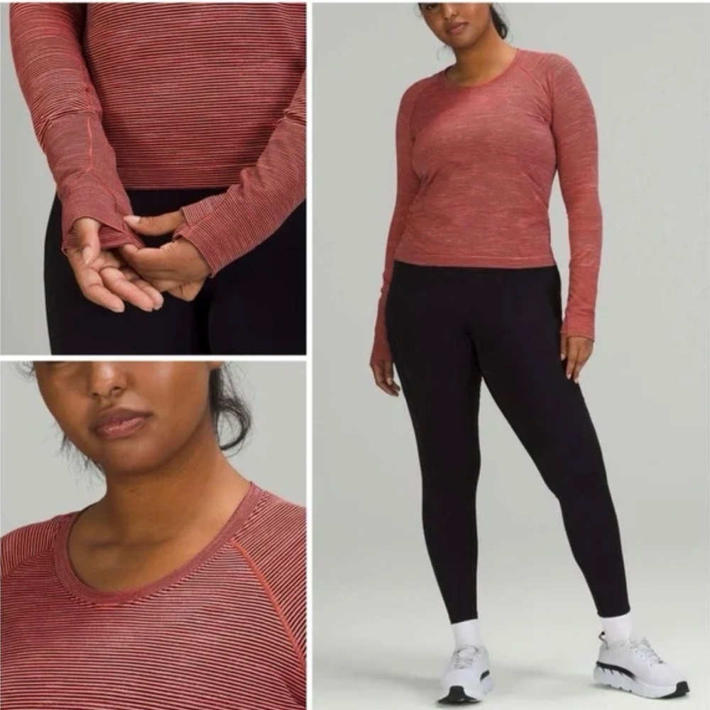 Lululemon Swiftly Tech Long Sleeve 2.0 *Race Striped Red Size 10 NWT